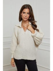 L'armoire de Suzette Sweter w kolorze beżowym rozmiar: 34/36. Brązowe swetry klasyczne damskie L'armoire de Suzette, l, ze splotem, bez kołnierzyka. Za 86.99 zł.