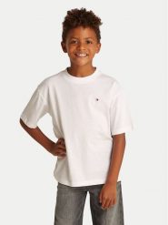 Tommy Hilfiger T-Shirt Essential Archive KB0KB09646 D Biały Regular Fit. Białe t-shirty i koszulki chłopięce Tommy Hilfiger, bez wzorów, z bawełny, bez kołnierzyka, bez ramiączek. Za 69.99 zł.