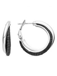 Luxenter Srebrne kolczyki-kreole z cyrkoniami rozmiar: onesize. Szare kolczyki damskie Luxenter, z cyrkonią, srebrne. Za 260.99 zł.