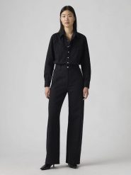 Levi's Kombinezon dżinsowy w kolorze czarnym rozmiar: S. Czarne kombinezony damskie Levi's, s, bez wzorów, z bawełny, bez kołnierzyka, bez ramiączek. Za 232.95 zł.