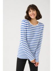 Kaffe Sweter w kolorze biało-niebieskim rozmiar: XXL. Białe swetry klasyczne damskie Kaffe, xxl, z bawełny, bez kołnierzyka. Za 104.99 zł.