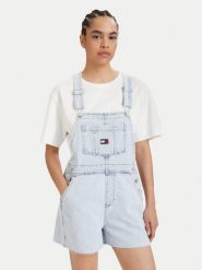 Tommy Jeans Ogrodniczki Dungaree DW0DW22402 Niebieski jasny Relaxed Fit. Niebieskie szorty damskie Tommy Jeans, bez wzorów, z bawełny. Za 569.99 zł.