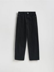 Jeansy wide leg - czarny. Czarne jeansy damskie Reserved. Za 139.99 zł.