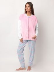 Barbie Kurtka polarowa "Barbie" w kolorze jasnoróżowo-białym rozmiar: XXL. Różowe kurtki damskie BARBIE, xxl, bez wzorów, z polaru, bez kaptura. Za 174.95 zł.