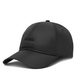 Czapka z daszkiem HUGO. Czarne czapki z daszkiem damskie Hugo, bez wzorów. Za 139.99 zł.