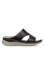 Clara Barson Klapki WYL0510-22 Czarny. Czarne klapki damskie Clara Barson, bez wzorów, ze skóry, bez obcasa, bez zapięcia. Za 89.99 zł.