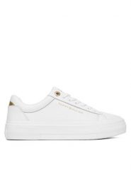 Tommy Hilfiger Sneakersy Th Foxing Platform Leather FW0FW09018 Biały. Białe obuwie sportowe damskie Tommy Hilfiger, ze skóry, bez zapięcia. Za 449.99 zł.