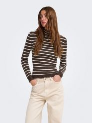 ONLY Sweter w kolorze brązowym rozmiar: XS. Brązowe golfy damskie Only, xs, bez wzorów, bez ramiączek. Za 89.95 zł.