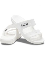 Crocs Klapki "Classic" w kolorze białym rozmiar: 37/38. Białe klapki damskie Crocs, bez wzorów, z otwartym noskiem, bez obcasa, bez zapięcia. Za 99.95 zł.