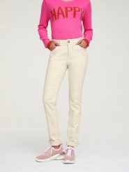 Heine Dżinsy - Slim fit - w kolorze kremowym rozmiar: W21. Brązowe jeansy damskie Heine, z podwyższonym stanem. Za 90.45 zł.