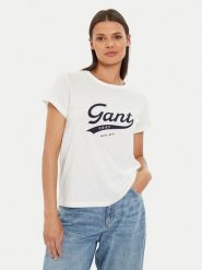 Gant T-Shirt Script Graphic 4200482 Biały Regular Fit. Białe t-shirty damskie Gant, s, bez wzorów, z bawełny, bez kołnierzyka. Za 159.99 zł.