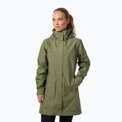 Płaszcz przeciwdeszczowy damski Helly Hansen Aden Long Coat. Zielone płaszcze damskie Helly Hansen, bez wzorów, bez kaptura. Za 539.99 zł.