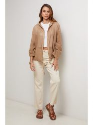 Lin Passion Lniana kurtka w kolorze karmelowym rozmiar: 34/36. Brązowe kurtki damskie Lin Passion, bez wzorów, ze lnu, bez kaptura. Za 121.99 zł.