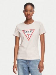 Guess T-Shirt W1YI1B I3Z14 Różowy jasny Regular Fit. Czerwone t-shirty damskie Guess, xxl, z aplikacjami, z bawełny, bez kołnierzyka. Za 154.99 zł.