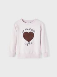 NAME IT Bluza 13219034 Różowy Regular Fit. Czerwone bluzy dziewczęce Name it, bez wzorów, z bawełny, bez ramiączek, bez kaptura. Za 89.99 zł.