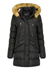 Geographical Norway Płaszcz zimowy "Boxe" w kolorze czarnym rozmiar: XL. Czarne płaszcze damskie Geographical Norway, na zimę, xl, bez wzorów, z puchu, bez kaptura. Za 267.92 zł.