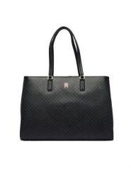 Tommy Hilfiger Torebka Th Daily Tote Mono AW0AW18417 Czarny. Czarne shopper bag Tommy Hilfiger, bez wzorów, ze skóry, bez dodatków. Za 699.99 zł.