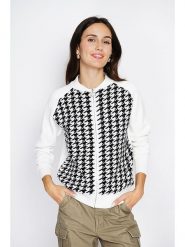 ASSUILI Kardigan w kolorze biało-czarnym rozmiar: 40. Białe kardigany damskie Assuili, bez wzorów, z kaszmiru. Za 147.91 zł.