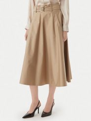 Marella Spódnica trapezowa Tappeto 2613101101 Beżowy Regular Fit. Brązowe spódnice damskie Marella, bez wzorów, z bawełny. Za 984.99 zł.
