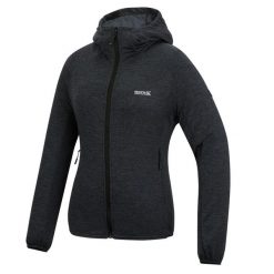 Damska bluza z kapturem i rozciągliwym zamkiem błyskawicznym Ferna Marl Midlayer. Szare bluzy damskie Regatta, m, bez wzorów, z materiału, z kapturem. Za 169.99 zł.