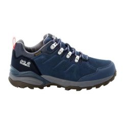 Buty trekkingowe damskie Jack Wolfskin Refugio Texapore Low. Niebieskie obuwie trekkingowe damskie Jack Wolfskin, bez zapięcia. Za 359.99 zł.