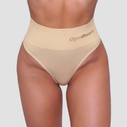 Figi damskie brazylijskie bezszwowe beżowe 2Pack. Brązowe figi GYMBEAM, bez wzorów, z elastanu. Za 55.90 zł.