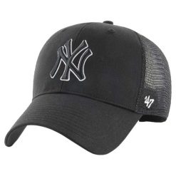 Czapka z daszkiem dla dorosłych MLB New York Yankees Branson MVP Cap. Czarne czapki z daszkiem damskie 47 Brand, na lato, bez wzorów, z bawełny. Za 99.99 zł.