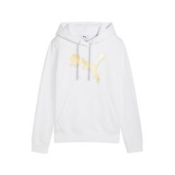 Damska bluza z kapturem ESS METALLIC PUMA. Białe bluzy damskie Puma, xs, bez wzorów, z bawełny, z kapturem. Za 249.00 zł.