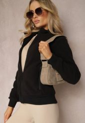 Czarna Polarowa Bluza Zasuwana z Kołnierzem Incala. Czarne bluzy damskie Renee, xl, bez wzorów, z polaru, bez kaptura. Za 44.99 zł.