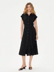 Gap Sukienka koszulowa 857655-02 Czarny Regular Fit. Czarne sukienki damskie GAP, bez wzorów, ze lnu, bez ramiączek. Za 219.99 zł.