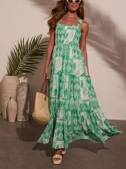 LA Angels Sukienka w kolorze zielono-kremowym rozmiar: L. Zielone sukienki damskie LA Angels, bez wzorów, z wiskozy, bez ramiączek. Za 173.99 zł.