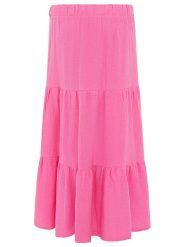 Zwillingsherz Muślinowa spódnica w kolorze różowym rozmiar: L/XL. Różowe spódnice damskie Zwillingsherz, l, bez wzorów, z bawełny, maxi. Za 123.53 zł.