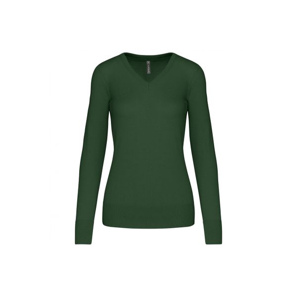 Damski sweter v-neck Kariban. Zielone swetry klasyczne damskie KARIBAN, na zimę, bez kołnierzyka. Za 185.00 zł.