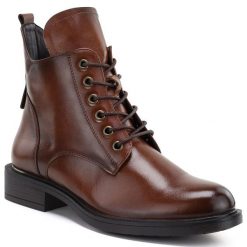 Botki damskie workery ocieplane camel Vinceza 58677. Brązowe botki damskie VINCEZA, ze skóry ekologicznej, eleganckie, bez obcasa, bez zapięcia. Za 159.99 zł.