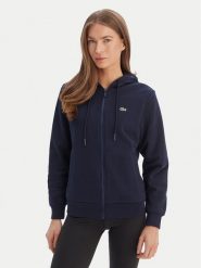 Lacoste Bluza SF5256 Granatowy Regular Fit. Niebieskie bluzy damskie Lacoste, bez wzorów, z bawełny, bez kaptura. Za 639.99 zł.