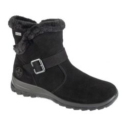 Buty Rieker Booties L7179-00 czarne. Czarne śniegowce damskie z materiału. Za 479.08 zł.