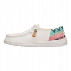 HeyDude Damskie Mokasyny Wendy Funk Beach Woven. Białe mokasyny damskie Hey dude, z materiału, bez obcasa. Za 259.00 zł.