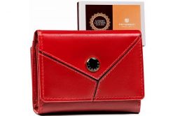 Portfel mały Peterson [DH] PTN RD-17-GCL-Y czerwony. Czerwone portfele damskie Peterson, bez wzorów, ze skóry. Za 79.99 zł.