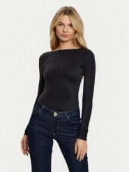 Guess Body W5RP09 KCDE0 Czarny Slim Fit. Czarne body i gorsety Guess, z aplikacjami, z syntetyku. Za 239.99 zł.