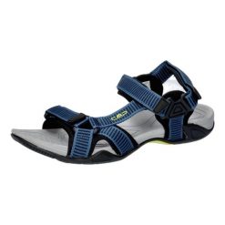 Sandały CMP Hamal Hiking niebiesko-szare. Niebieskie sandały damskie CMP, bez wzorów, z meshu, z otwartym noskiem, bez obcasa, bez zapięcia. Za 164.99 zł.