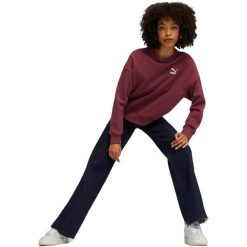 Bluza Puma Classics Oversized Crew, Kobiety. Czerwone bluzy damskie Puma, l, bez wzorów, z bawełny, bez kaptura. Za 390.00 zł.