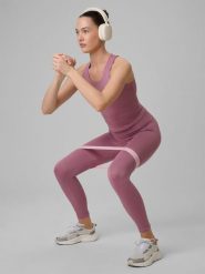 4F Crop-top treningowy szybkoschnący damski - różowy XL. Brązowe koszulki sportowe damskie 4F, xl, bez wzorów, z elastanu, bez ramiączek. Za 99.99 zł.