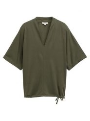 Tom Tailor Koszulka w kolorze khaki rozmiar: XS. Brązowe bluzki damskie Tom Tailor, xs, bez wzorów, bez kołnierzyka, bez ramiączek. Za 61.60 zł.