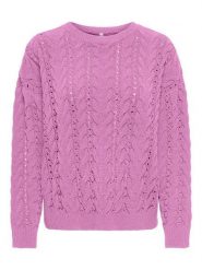 ONLY Sweter w kolorze różowym rozmiar: XS. Różowe swetry klasyczne damskie Only, xs, ze splotem, bez kołnierzyka. Za 114.95 zł.
