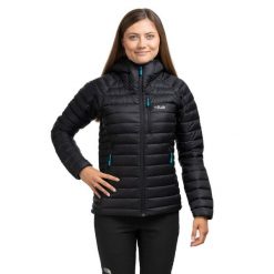 Kurtka trekkingowa puchowa damska Microlight Alpine Women. Czarne kurtki damskie RAB, s, bez wzorów, z puchu, bez kaptura. Za 706.99 zł.