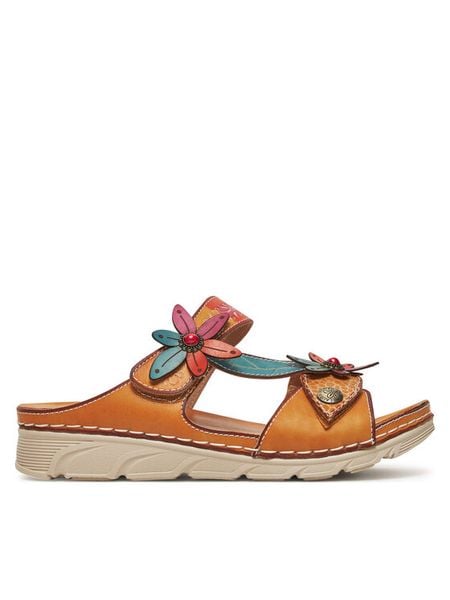 Laura Vita Klapki Dorry 19 Pomarańczowy. Brązowe klapki damskie LAURA VITA, bez wzorów, ze skóry, bez obcasa, bez zapięcia. Za 359.99 zł.