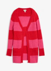 Długi sweter rozpinany. Czerwone kardigany damskie bonprix, bez wzorów. Za 149.99 zł.