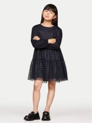 Tommy Hilfiger Sukienka elegancka KG0KG08210 D Granatowy Regular Fit. Niebieskie sukienki dziewczęce Tommy Hilfiger, bez wzorów, z syntetyku, bez ramiączek. Za 289.99 zł.