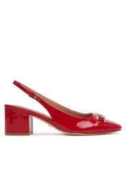 Guess Czółenka FLTCL2 PAF05 Czerwony. Czerwone czółenka damskie Guess, z aplikacjami, ze skóry, bez obcasa. Za 439.99 zł.