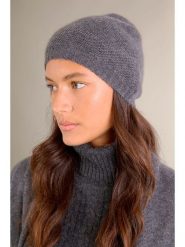 Perfect Cashmere Kaszmirowa czapka "Laoise" w kolorze antracytowym rozmiar: onesize. Czarne czapki damskie Perfect Cashmere, bez wzorów, z kaszmiru. Za 143.99 zł.